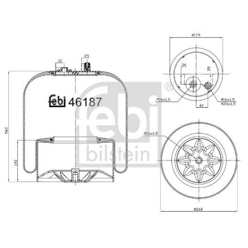 FEBI BILSTEIN Burduf, suspensie pneumatica