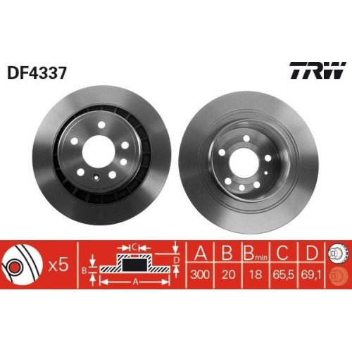 Set discuri frana Saab 9-5 (Ys3e), 9-5 Estate (Ys3e), 2.3 TURBO, 3.0 TiD, 3.0 V6t, punte spate, 300x20, ventilat, TRW