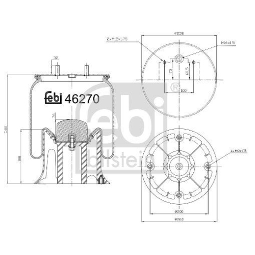 FEBI BILSTEIN Burduf, suspensie pneumatica