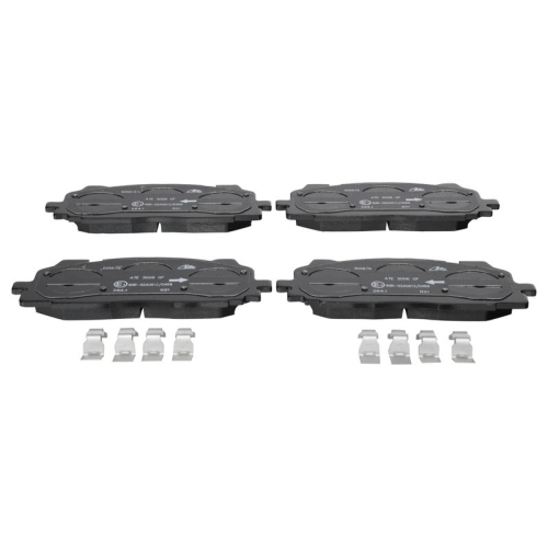 Set placute frana fata ATE, Audi A4 (B9), 2015-, A5, 2016-, A6 (C8), 2018-, A8, 2017-, Q5, 2016-, Q7 (4M), 2015-, Q8 (4mn), 2018-; VW Touareg (Cr7), 2017-, Fata; Pt. numar PR : 1LI, 1LJ, 1ZD; 1ZA, 1ZC, 1LL, 1ZK; puntea fata