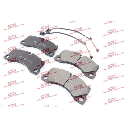 Placute frana Porsche Cayenne (92a), Cayenne (9pa), Macan (95b), Panamera (970); Vw Touareg (7la, Touareg (7p5, Touareg Van (7p5), punte fata, pregatit pentru senzor uzura; SRLine