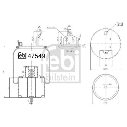 FEBI BILSTEIN Burduf, suspensie pneumatica
