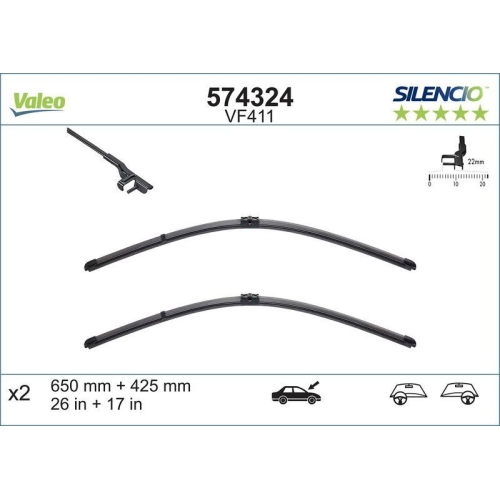 VALEO lamela stergator SILENCIO FLAT BLADE SET
