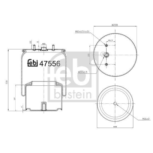 FEBI BILSTEIN Burduf, suspensie pneumatica
