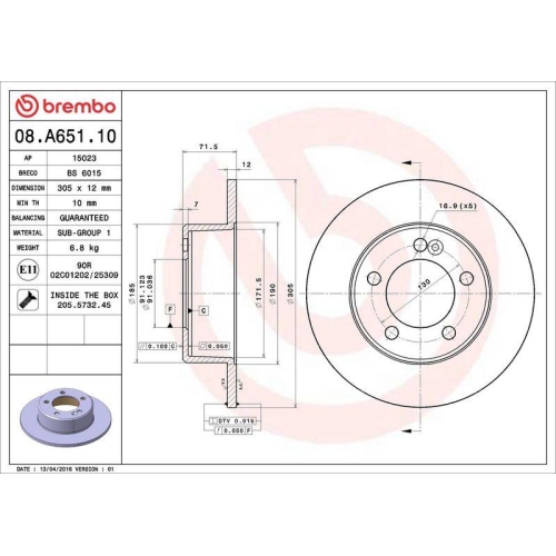 Set disc frana Nissan Interstar Box (X62b) 11.21-, Interstar (X62b) 11.21-, Nv400 Box (X62 X62b) 11.11-, Nv400 Platform / Chassis (X62 X62b) 11.11-; Opel Movano B Box (X62) 05.10-, Movano B Bus (X62) 12.10-, Movano B (X62) 05.10-; Renault Master 3 Box (Fv