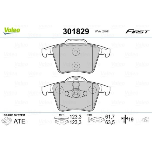 VALEO set placute frana,frana disc FIRST