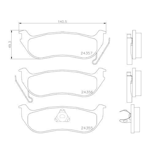 Placute frana Jeep Cherokee (Kj) 03.01-01.08, Wrangler 2 (Tj) 08.96-12.08, Spate, BREMBO