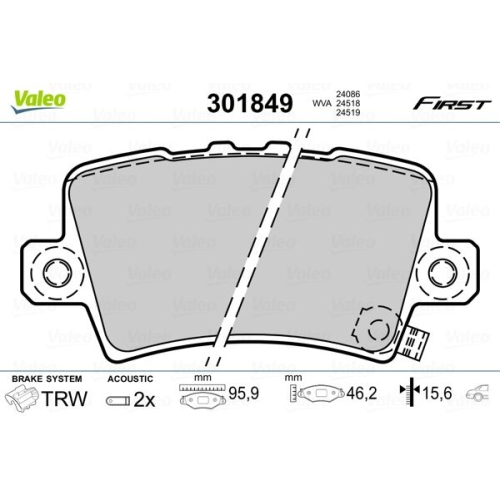 VALEO set placute frana,frana disc FIRST