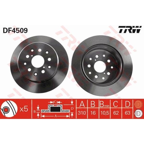 Set discuri frana Lexus Gs ( S16 ), Is 1 ( E1 ), Is Sportcross ( E1 ), Sc Convertible (Uzz40 ), 300 (JZS160_), 400 (UZS160_), 430 (UZS161_), 200 (GXE10), 300 (JCE10), 200 (GXE10_), 300 (JCE10_), 430 (UZZ40_), Spate, 307x12, plin, TRW