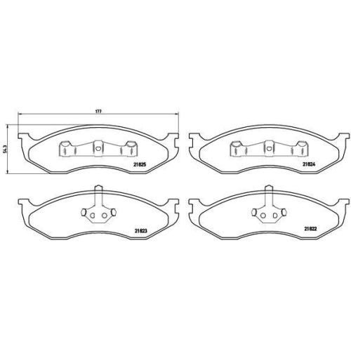 Placute frana Jeep Cherokee (Xj) 09.83-09.01, Grand Cherokee I (Zj Zg) 09.91-04.99, Wrangler I (Yj Sj) 08.86-08.96, Wrangler 2 (Tj) 08.96-12.08; Kia Carnival I (Up) 06.98-10.01, Fata, BREMBO