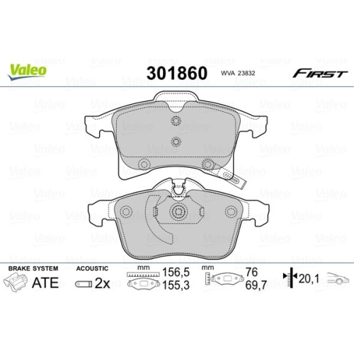 VALEO set placute frana,frana disc FIRST