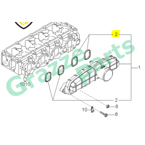 Set garnituri galerie admisie Kia K2700 2.7d 1995-, K2700 2 2.7d 2000-, Pregio 2.7d 1997-, 0K72C-13-100B