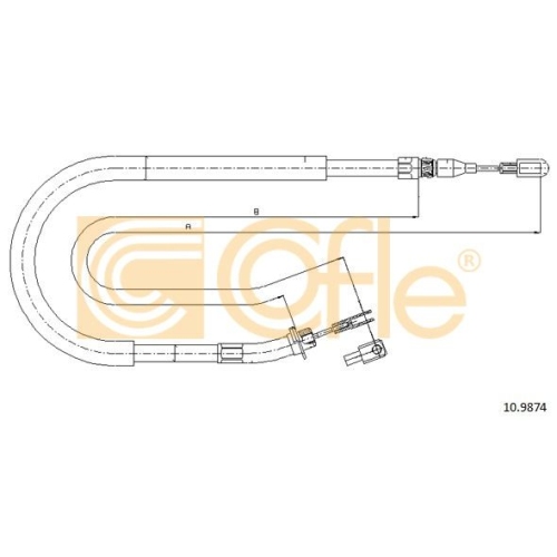 Cablu frana mana Mercedes-Benz Sprinter (901, 902, 903, 904) Cofle 109874, parte montare : stanga, dreapta, spate