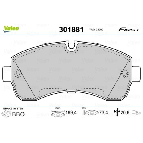 VALEO set placute frana,frana disc FIRST