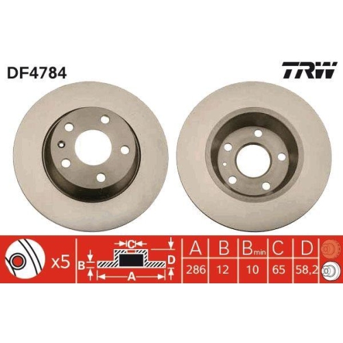 Set discuri frana Audi Tt (8j3), Tt Roadster (8j9), 1.8 TFSI, 2.0 TDI quattro, 2.0 TFSI, 2.0 TFSI quattro, 3.2 V6 quattro, punte spate, 286x12, plin, TRW