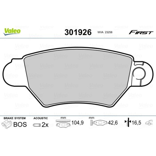 VALEO set placute frana,frana disc FIRST
