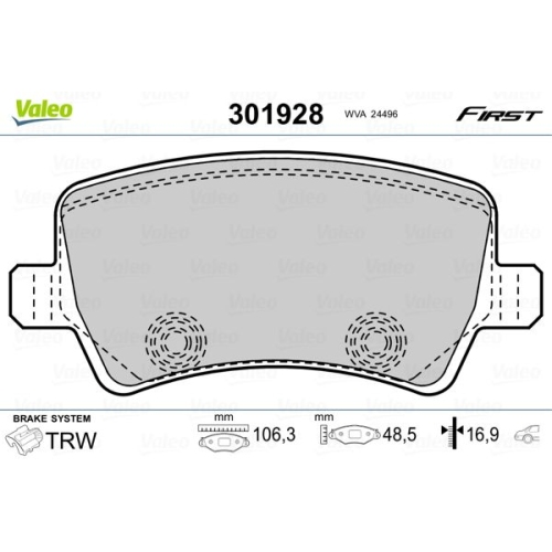 VALEO set placute frana,frana disc FIRST