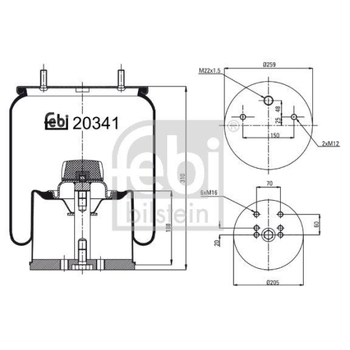 FEBI BILSTEIN Burduf, suspensie pneumatica