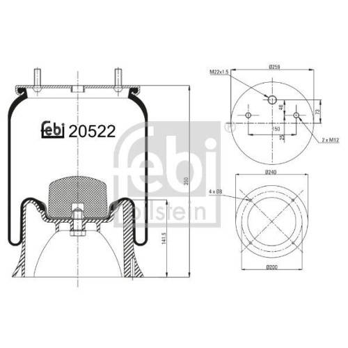 FEBI BILSTEIN Burduf, suspensie pneumatica