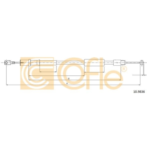 Cablu frana mana Mercedes-Benz Vito/ Viano (W639) Cofle 109836, parte montare : dreapta, spate