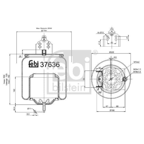 FEBI BILSTEIN Burduf, suspensie pneumatica
