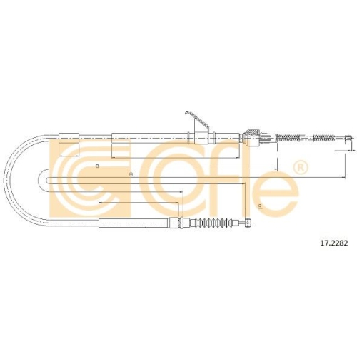 Cablu frana mana Mitsubishi L 200 (K7 T, K6 T) Cofle 172282, parte montare : stanga, spate