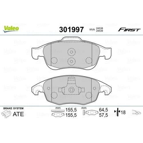 VALEO set placute frana,frana disc FIRST