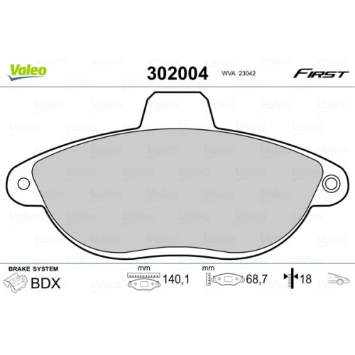 VALEO set placute frana,frana disc FIRST