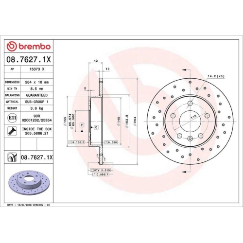 Set disc frana Opel Astra Classic Sedan (A04) 02.07-, Astra G Box / Estate (F70) 09.98-04.05, Astra G Classic (T98) 03.04-07.09, Astra G Classic Caravan (F35) 03.04-07.09, Astra G Classic Sedan (T98) 03.04-07.09, Astra G Convertible (T98) 03.01-10.05, Ast