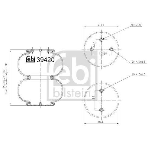 FEBI BILSTEIN Burduf, suspensie pneumatica