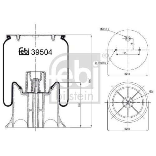 FEBI BILSTEIN Burduf, suspensie pneumatica