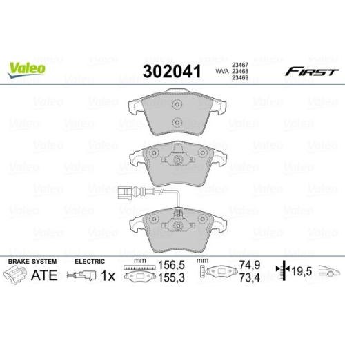 VALEO set placute frana,frana disc FIRST