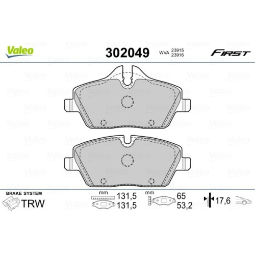 VALEO set placute frana,frana disc FIRST