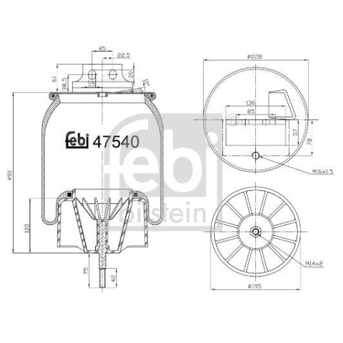 FEBI BILSTEIN Burduf, suspensie pneumatica