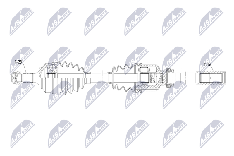 Planetara Peugeot 307 2000-; Citroen C4 2004-, C4 Picasso 2006-; partea dreapta, cutie viteze automata; 3273AF; NTY, aftermarket