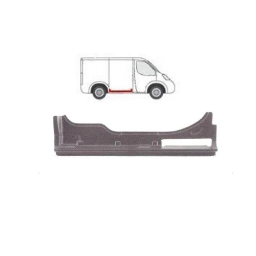 Prag sub usa culisanta Opel Vivaro, 01.2001-10.2014, Nissan Primastar 2002-2016, Renault Trafic 2001-2014, partea Dreapta, lungime 1175 mm, tabla galvanizata