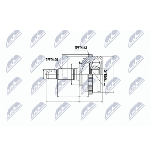 Cap planetara exterior Rover 211, 214, 216, 218, 220 1995-2000, Rover 25 1.4, 1.6, 1.8 1999-, +Abs=43t, NPZ-RV-010