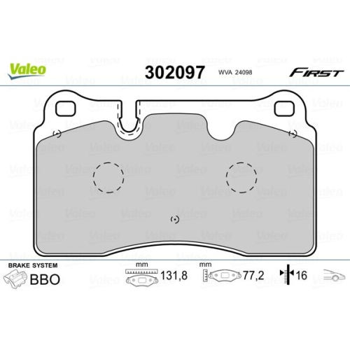 VALEO set placute frana,frana disc FIRST