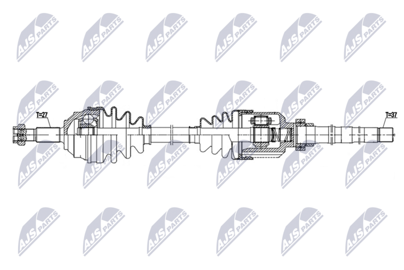 Planetara Peugeot 807 2.0 HDI 2006-; Citroen C8 2.0, 2.0 HDI 2006-; Fiat Ulysse 2.0 D Multijet 2006-; Lancia Phedra 2.0 D Multijet, 2.0 JTD 2006-; partea dreapta, cutie viteze manuala; 3273PR; NTY, aftermarket