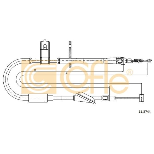 Cablu frana mana Opel Agila (A) (H00); Suzuki Wagon R+ (Mm) Cofle 115744, parte montare : stanga, spate