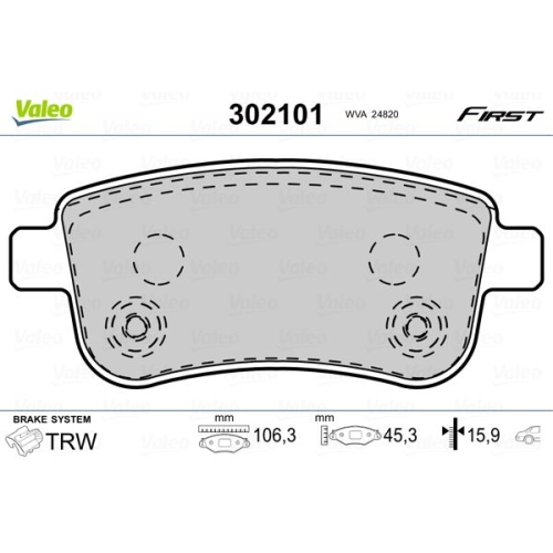 VALEO set placute frana,frana disc FIRST