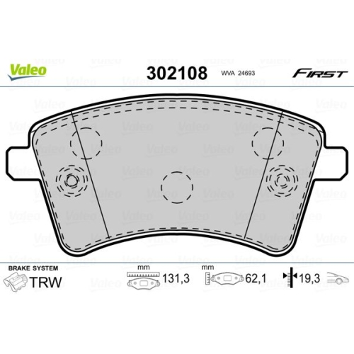 VALEO set placute frana,frana disc FIRST
