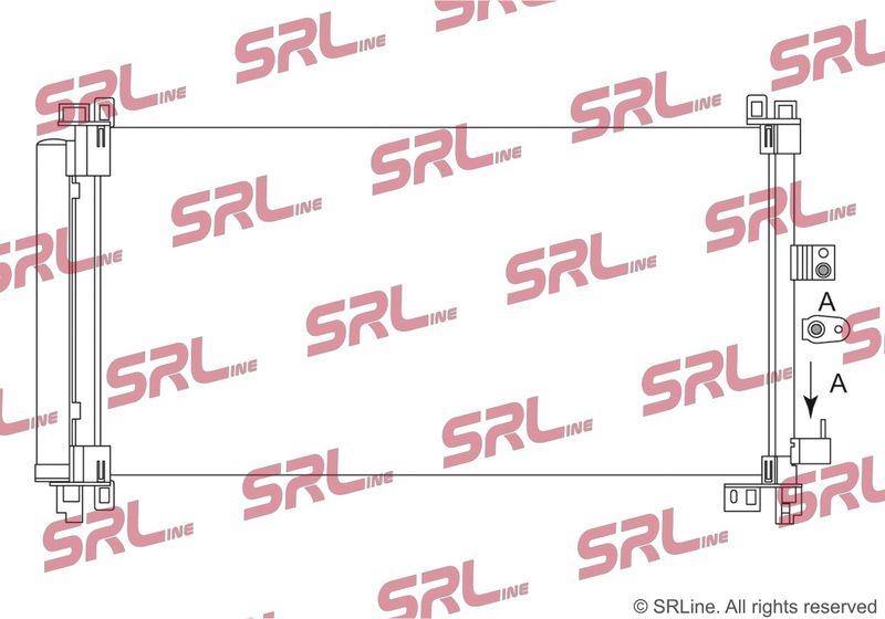Condensator climatizare AC Citroen C5 08-, C6 05-12; Peugeot 407 04-11, 508 10-, motor: 2.2 HDI, 3.0 HDI, Condensator cu uscator integrat , 742 (705)x366x16, SRLine, miez si rezervor din aluminiu brazat, 6455HR; 9688473680