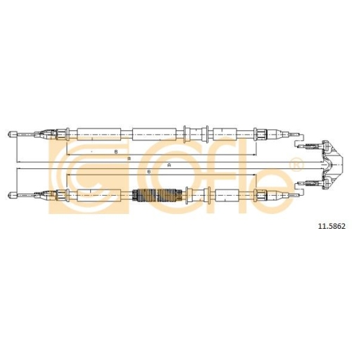 Cablu frana mana Opel Astra G (F48, F08), Zafira A (F75) Cofle 115862, parte montare : spate