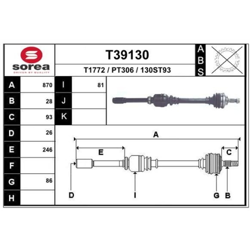 Planetara Peugeot 407 2004-2011; Citroen C5 2008-; Fata Dreapta, EAI T39130