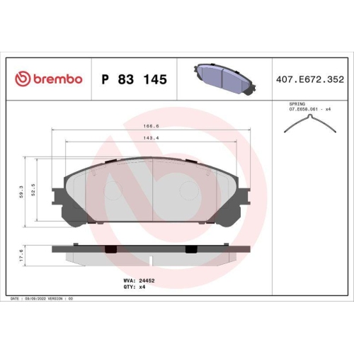Placute frana Lexus Es ( V6) 06.12-06.18, Nx ( Z1) 07.14-, Nx 2 ( A2 H2) 09.21-, Rx ( L1) 12.08-12.15, Rx ( L2) 10.15-; Toyota Camry ( V7 Va7 Vh7) 06.17-, Highlander / Kluger ( U4) 05.07-08.14, Highlander / Kluger ( U5) 12.13-03.21, Previa 3 ( R2 R5) 10.0