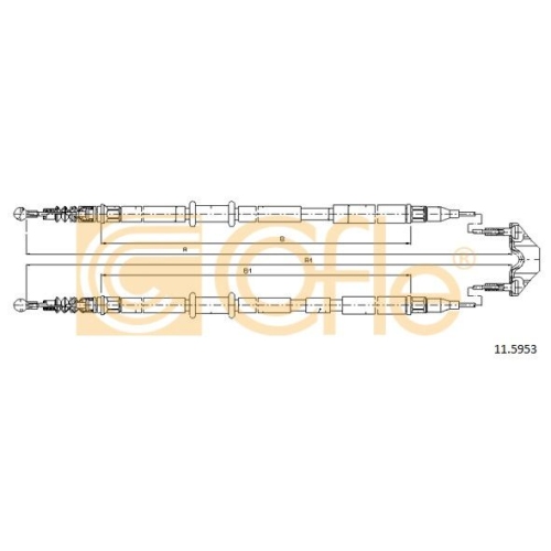 Cablu frana mana Opel Astra H (L48) Cofle 115953, parte montare : spate