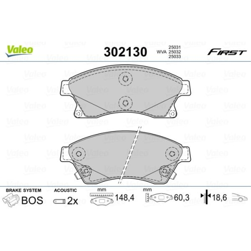 VALEO set placute frana,frana disc FIRST