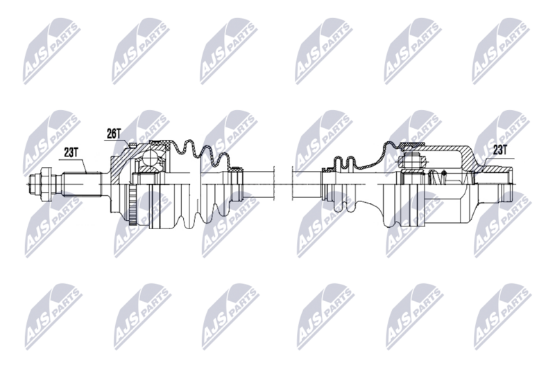 Planetara Renault Clio II 1.5 DCI 2001-, Kangoo 1.5 DCI 2001-; partea dreapta, cutie viteze manuala, JB1 / JB3; 8200114426; NTY, aftermarket