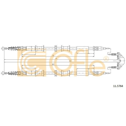 Cablu frana mana Opel Combo Tour Cofle 115764, parte montare : spate